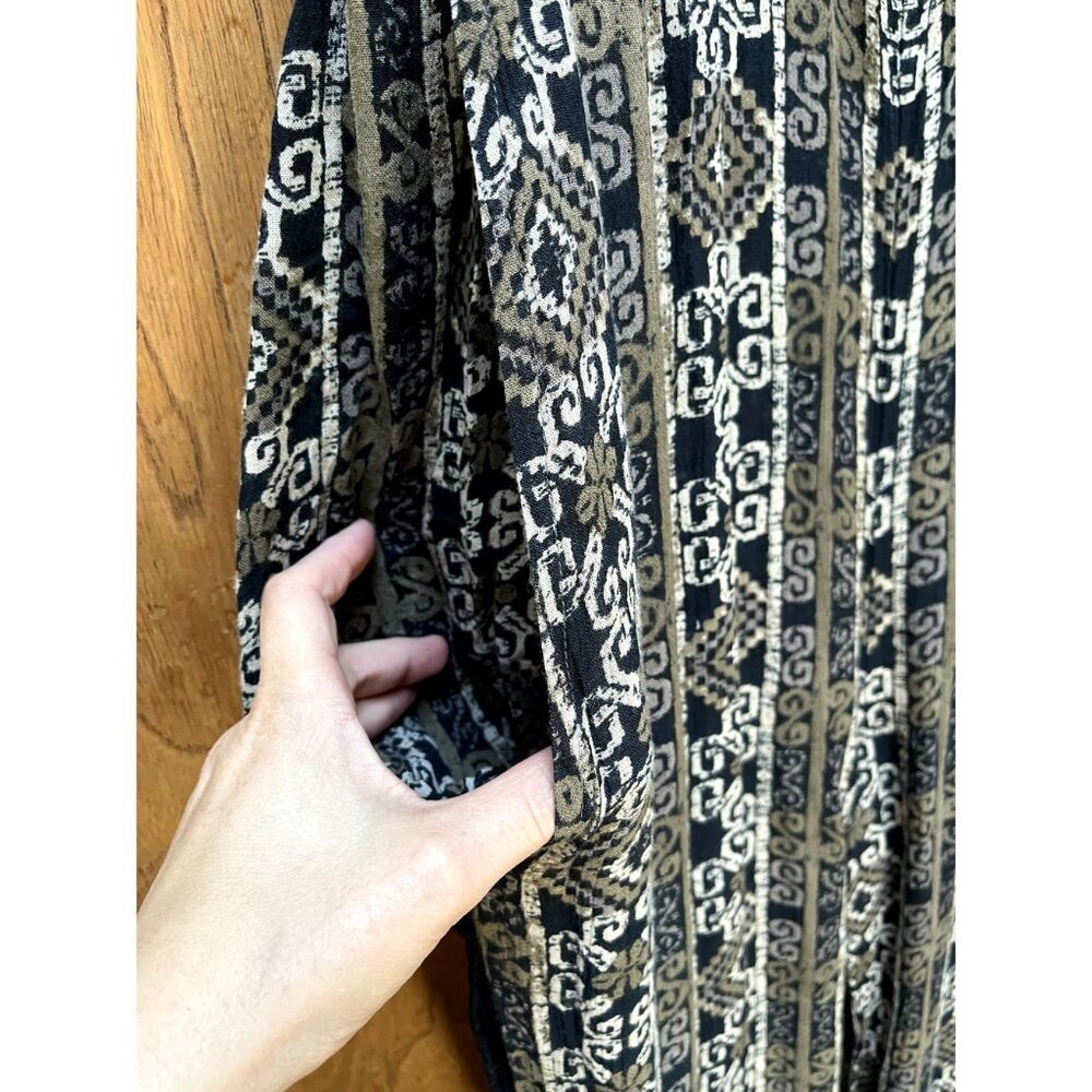 Free People Tribal Print Jumpsuit Retro 70s Bellbottoms Cut Out Crop Top - Picture 6 of 10